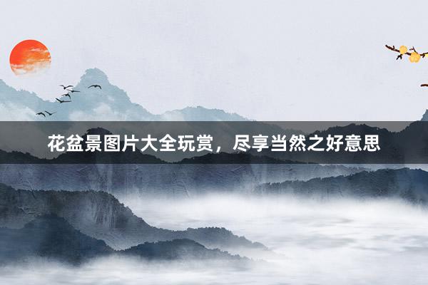 花盆景图片大全玩赏，尽享当然之好意思